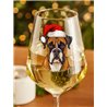 Wine Glass  dogs -  Christmas Boxer Dog 2
