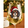 Wine Glass  dogs -  Christmas Cavalier King Charles Spaniel Dog 2