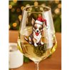 Wine Glass  dogs -  Christmas Chihuahua Dog 3