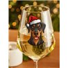Wine Glass  dogs -  Christmas Doberman Pinscher Dog 2