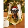 Wine Glass  dogs -  Christmas Doberman Pinscher Dog 3