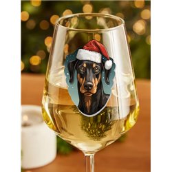 Wine Glass  dogs -  Christmas Doberman Pinscher Dog
