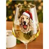 Wine Glass  dogs -  Christmas Golden Retriever Dog 1