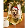 Wine Glass  dogs -  Christmas Golden Retriever Dog