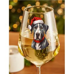 Wine Glass  dogs -  Christmas Great Dane Dog 2