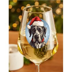 Wine Glass  dogs -  Christmas Great Dane Dog 4