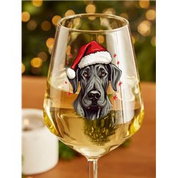 Wine Glass  dogs -  Christmas Great Dane Dog
