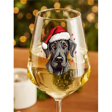 Wine Glass  dogs -  Christmas Great Dane Dog