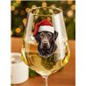 Wine Glass  dogs -  Christmas Labrador Retriever Dog 1