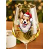 Wine Glass  dogs -  Christmas Pembroke Welsh Corgi Dog 1