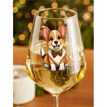Wine Glass  dogs -  Christmas Pembroke Welsh Corgi Dog