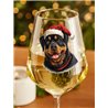 Wine Glass  dogs -  Christmas Rottweiler Dog 2