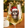 Wine Glass  dogs -  Christmas Shih Tzu Dog 3