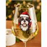 Wine Glass  dogs -  Christmas Shih Tzu Dog 4
