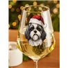 Wine Glass  dogs -  Christmas Shih Tzu Dog