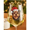 Wine Glass  dogs -  Christmas Yorkshire Terrier Dog