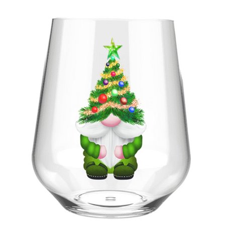 Stemless Wine Glass - gnome (34)