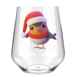 Stemless Wine Glass - robin (1)
