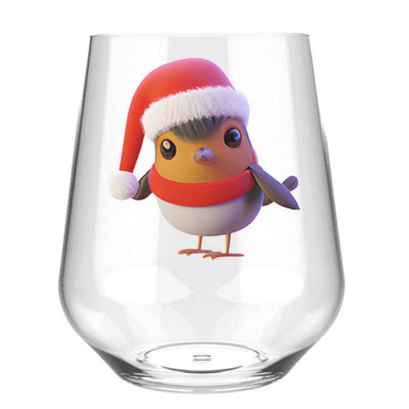 Stemless Wine Glass - robin (1)