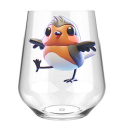 Stemless Wine Glass - robin (2)