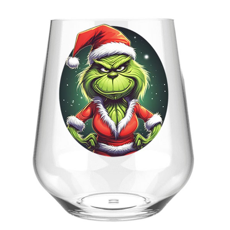 Stemless Wine Glass - grinch 8