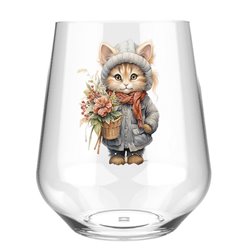 Stemless Wine Glass - cats (1)