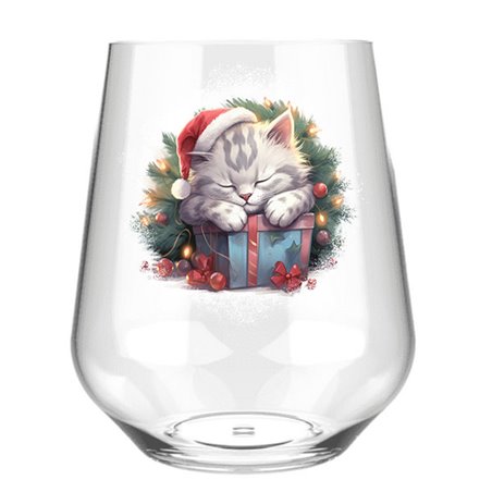 Stemless Wine Glass - cats (8)