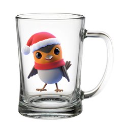 Glass Tankard - robin (10)