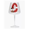 Modern Gin Glass - Red Glitter Santa Gnome