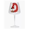 Modern Gin Glass - Red Glitter Santa Gnome