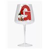 Modern Gin Glass - Red Glitter Santa Gnome