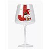 Modern Gin Glass - Red Glitter Santa Gnome