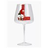 Modern Gin Glass - Red Glitter Santa Gnome