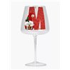 Modern Gin Glass - Red Glitter Santa Gnome