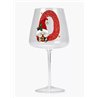 Modern Gin Glass - Red Glitter Santa Gnome
