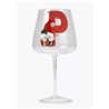 Modern Gin Glass - Red Glitter Santa Gnome