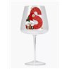 Modern Gin Glass - Red Glitter Santa Gnome
