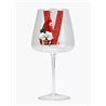 Modern Gin Glass - Red Glitter Santa Gnome