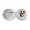 25mm Round Metal Badge - Jumping Dog 3
