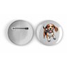 25mm Round Metal Badge - Jumping Dog 4