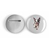 25mm Round Metal Badge - Jumping Dog 7