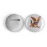 25mm Round Metal Badge - Jumping Dog 9