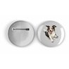 25mm Round Metal Badge - Jumping Dog 12
