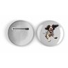 25mm Round Metal Badge - Jumping Dog 13