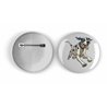 25mm Round Metal Badge - Jumping Dog 15