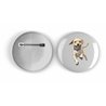 25mm Round Metal Badge - Jumping Dog 17