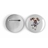25mm Round Metal Badge - Jumping Dog 23