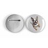 25mm Round Metal Badge - Jumping Dog 25