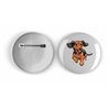 25mm Round Metal Badge - Jumping Dog 26