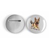 25mm Round Metal Badge - Jumping Dog 28